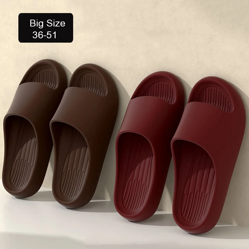 Große Größen 50 51 Sommer-Pantoffeln für Herren und Damen, EVA Leichte Offene Zehen Schnelltrocknende Hausschuhe, Flache Sandalen für Strand und Paare