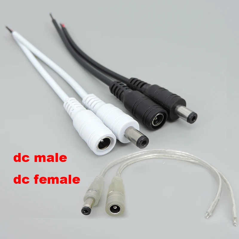 22awg dc5521 dc Stecker Buchse Netz stecker Kabel Buchse Adapter 5,5x2,1mm 2-poliger Pigtail-Kabelst ecker Image