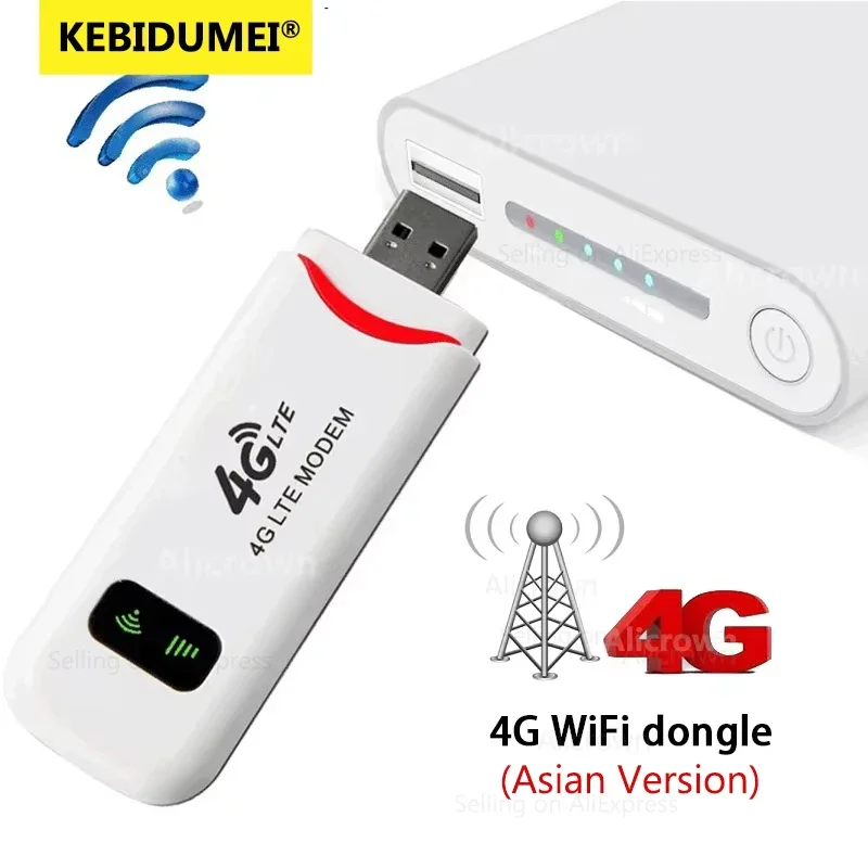 4G LTE USB Modem Dongle 150Mbps Wireless WiFi Mobile Router SIM Karte Netzwerk Karte Tasche WiFi Hotspot Router für Home Office Image