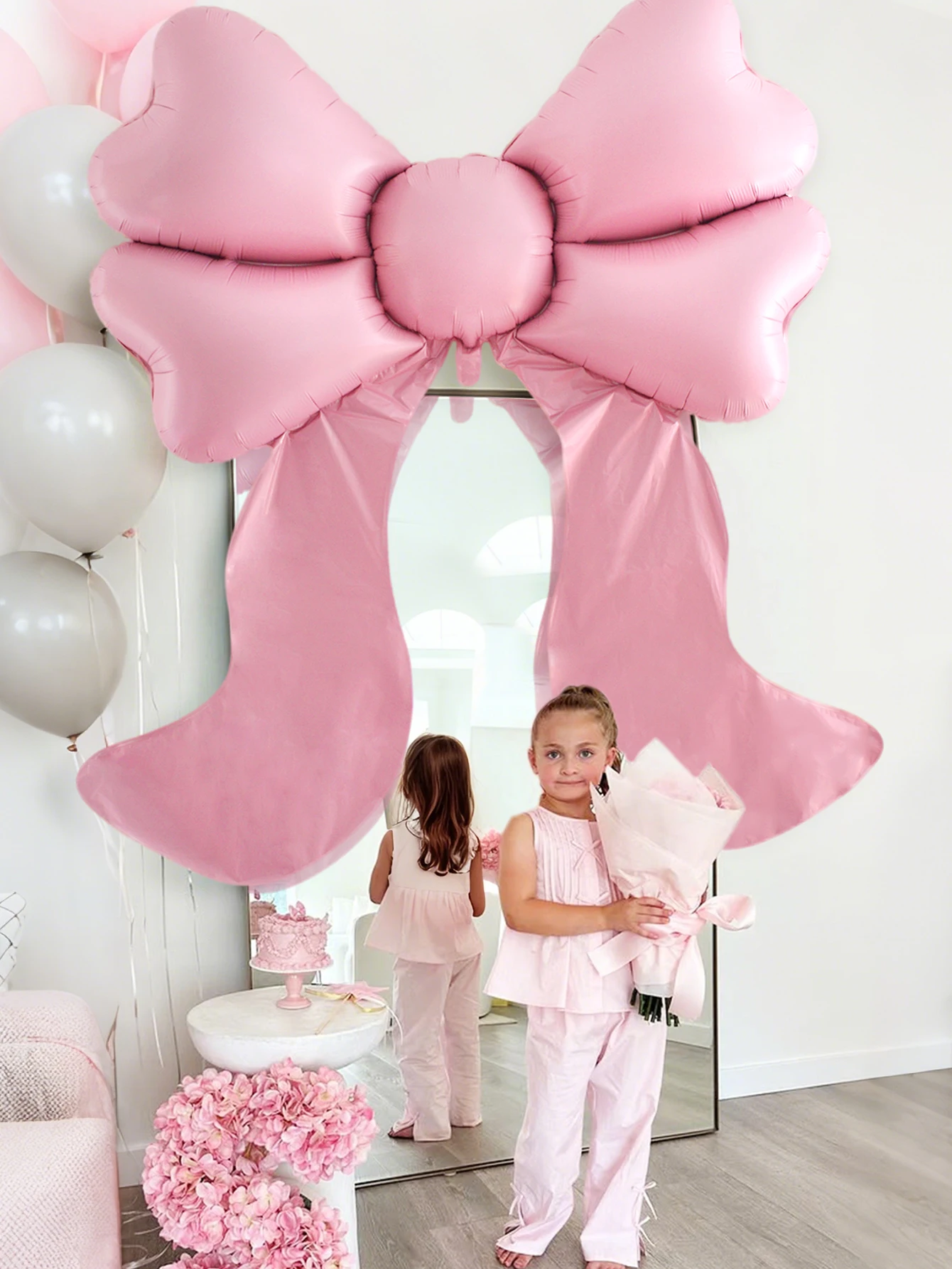 Rosa Schleife Ballon Dekoration Geburtstag Valentinstag Geburtstag Party Hochzeit Foto Dekoration Prinzessin Geburtstag Party Dekorationen Image