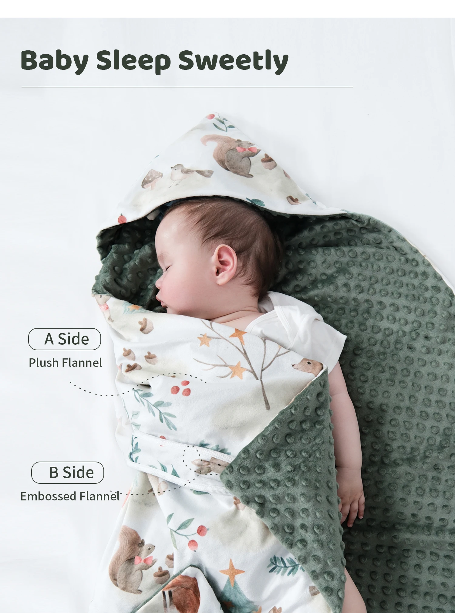 Neue Stil Baby Mit Kapuze Decke Warme Swaddling Wrap Winter Neugeborenen Quilt Babe Kleinkind Nickerchen Decke Infant Bettwäsche Baby Dusche Geschenk Image