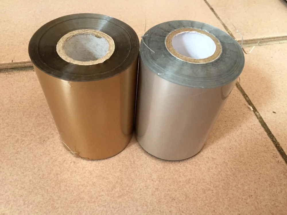 Mattgold + Mattsilber 2 Stück x (8 cm x 120 m)/Rolle Heißprägefolie Papierrolle Heißfolie oder Kunststoffpapier Image