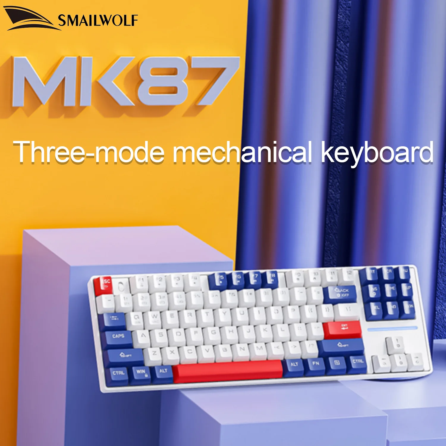 SMAILWOLF MK87 Bluetooth kabellose mechanische Tastatur E-Sport-Spiel Full Key Hot Plug benutzerdefinierte Tastatur Image