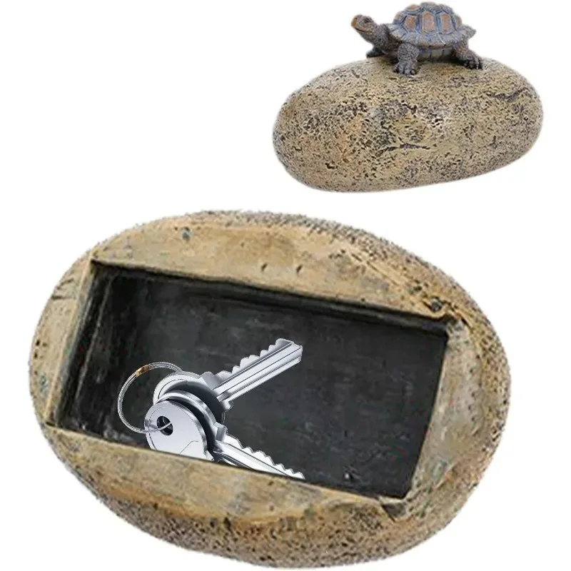 Für Hausgarten, Wohnmobil, Ersatzschlüssel, Tresore, kostenloses Geschenk, Reißverschlusstasche, Steinform, Schlüsselsafe, verstecktes Aufbewahrungsfach