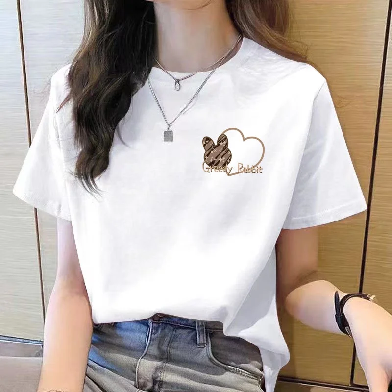 T-Shirt Frauen Top Kurzarm T-Shirts neue koreanische T-Shirt für Frauen T-Shirt Rundhals ausschnitt lose Mode T-Shirt Frau Top Cartoon Image