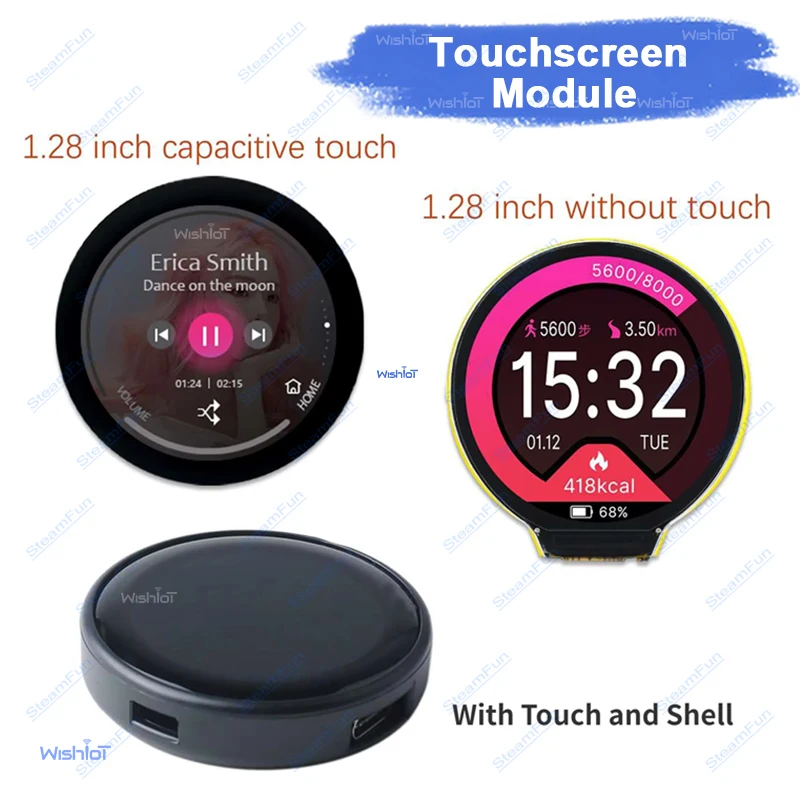 1,28 Zoll ESP32 ESP32-C3 IPS Runddisplay ESP32-2424S012 Kapazitiver Touchscreen 240x240 TFT LCD Modul GC9A01 Touchscreen Image