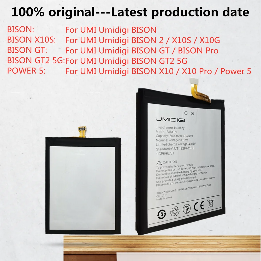 Neue Original Batterie Für UMI Umidigi BISON 2X10S X10G /BISON Pro /BISON GT GT2 5G, BISON X10 Pro Power 5 Telefon Batterien Image