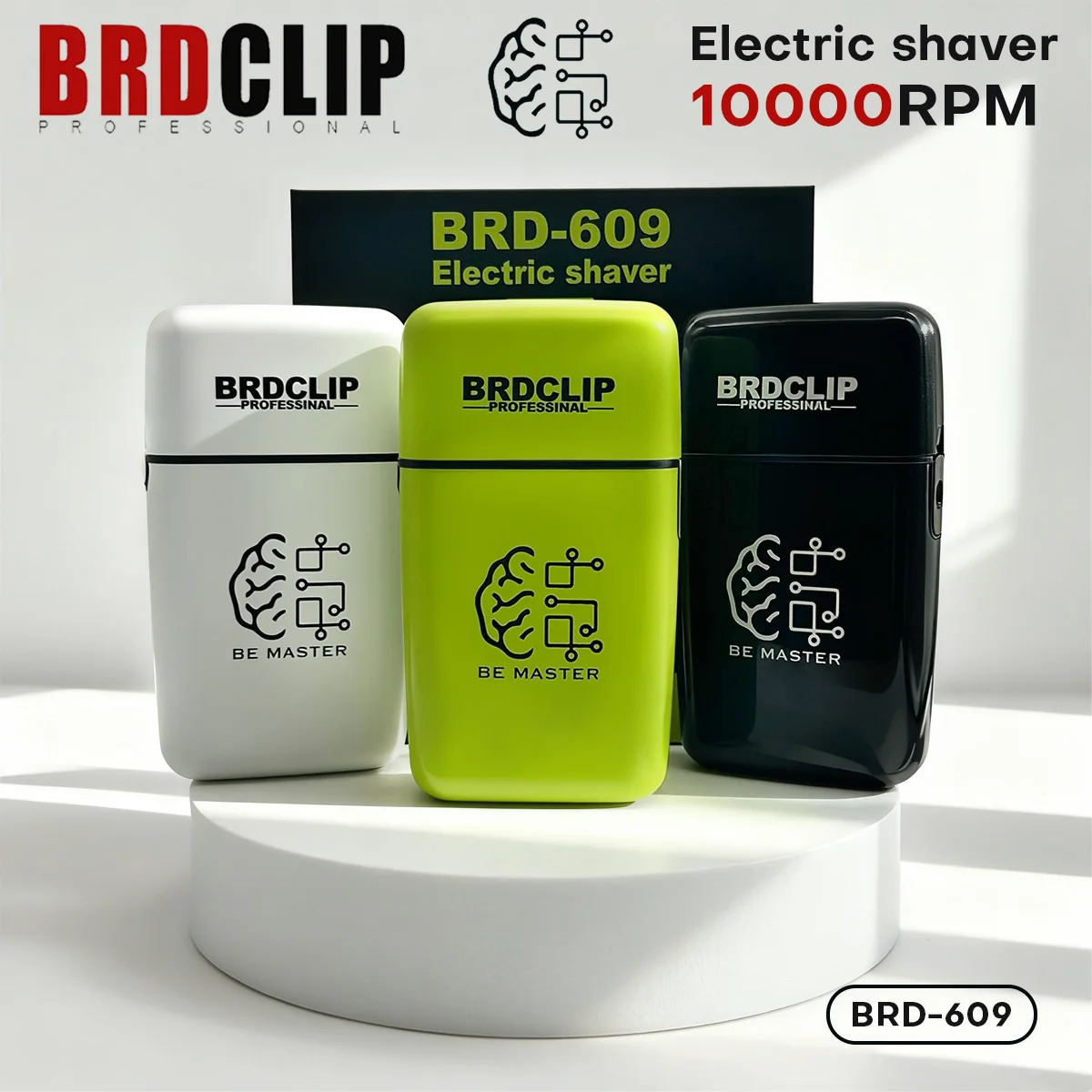BRDCLIP Bartschneide Maschine Elektrischer Rasierapparat Rasierer Maschine Männer Elektrorasierer Wiederaufladbar Rasierer 10000 U/min Professionell Folienrasierer Kabellos Rasiergerät für Herren BRD-609 Image