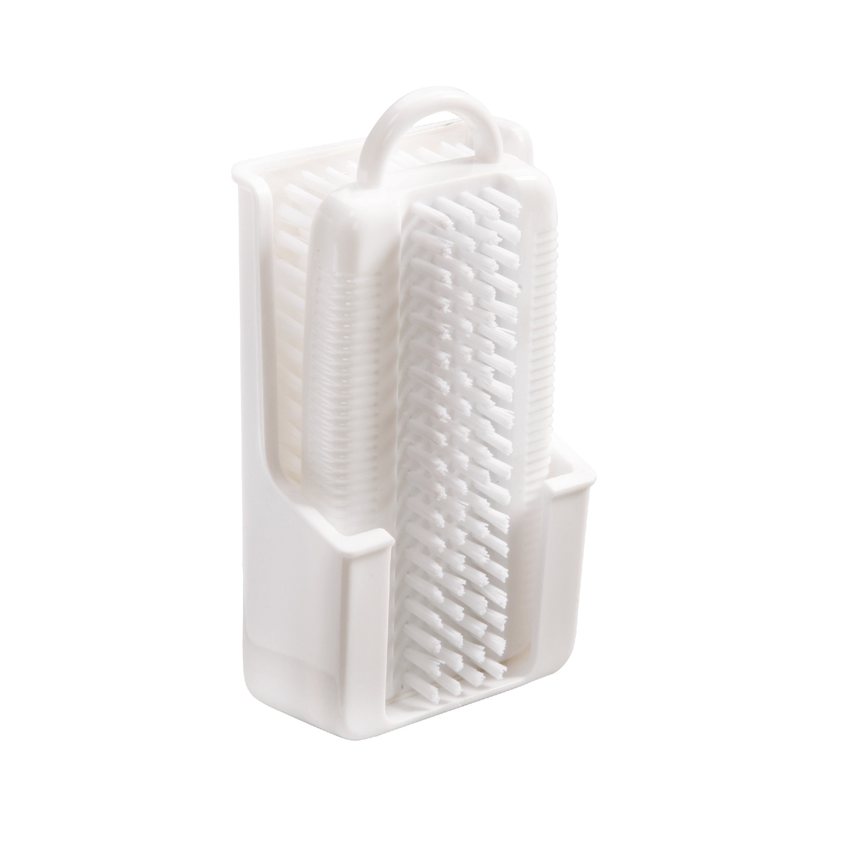 Haug Nagelbürste, beidseitig mit Köcher in weiß, Nylon 6.6, Handwaschbürste - Made in Germany Image