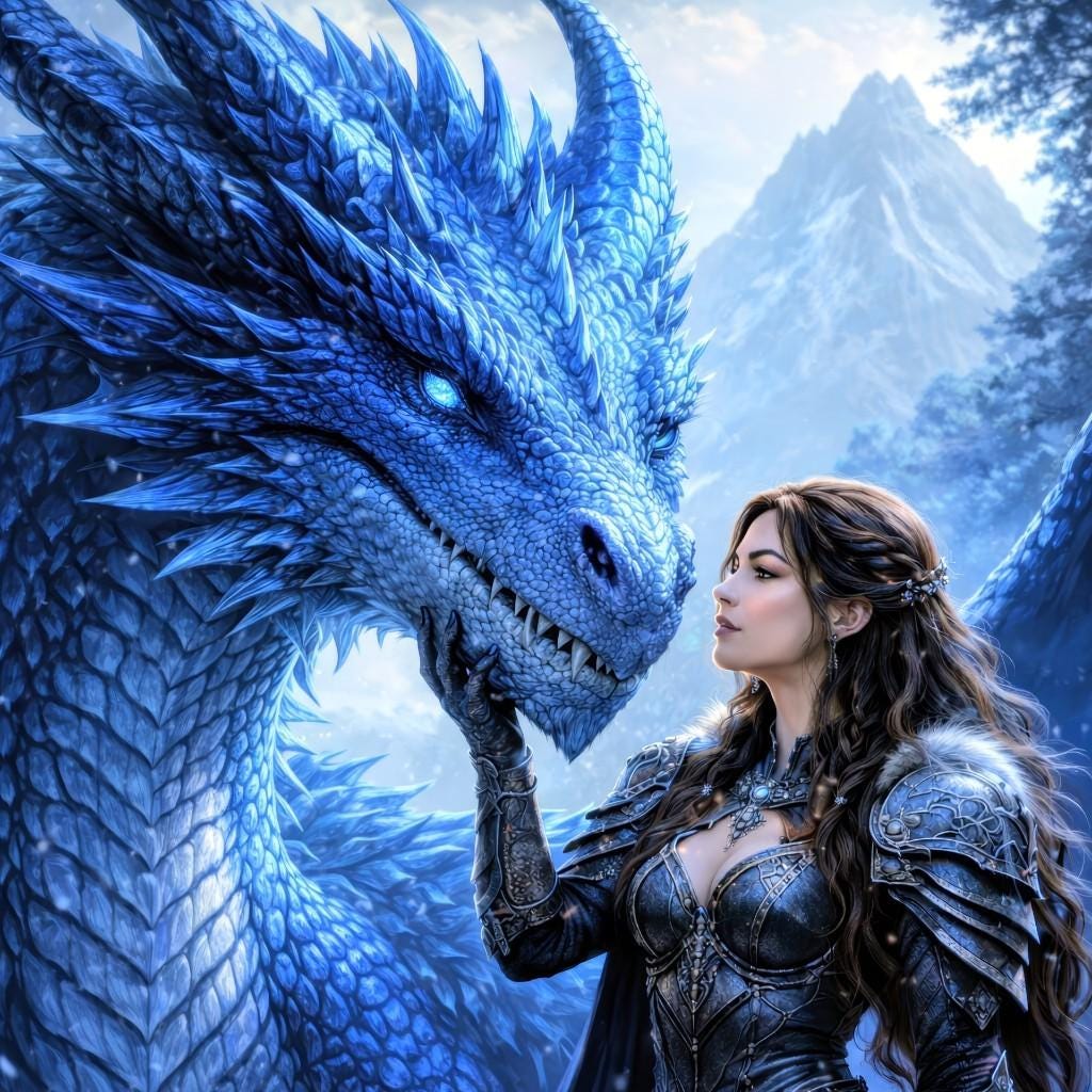 Stampa artistica da parete Drago Blu 8K, Poster Drago Fantasy, Stampa artistica Drago di Ghiaccio, Decorazione Fantasy Cavaliere Drago, Arte murale Cr