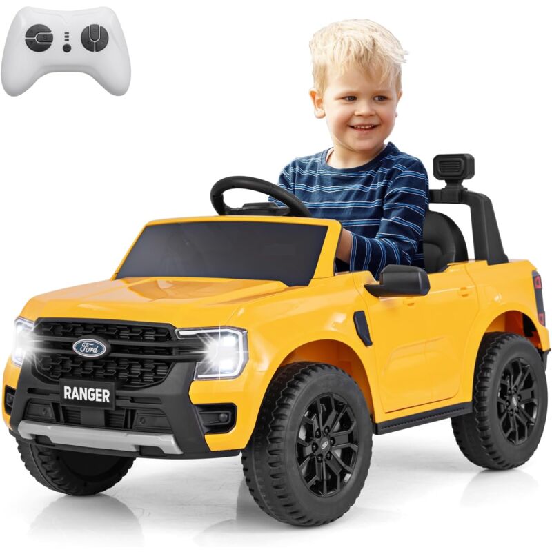 Costway - Ford Ranger Auto Elettrica 12v Per Bambini, Con Telecomando, Usb, Clacson, 2 Modalità Di Guida, Connessione Wireless, Partenza Progressiva, Per Bambini Da 3 A 6 Anni