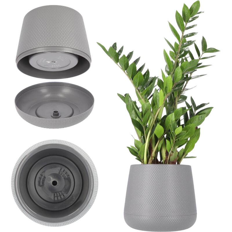 Vaso Da Fiori In Plastica Ø 13-23 Cm 4 Colori Ovale Con Sottobicchiere In Vaso Da Fiori Set Vaso Da Fiori Vaso Da Fiori - Kadax