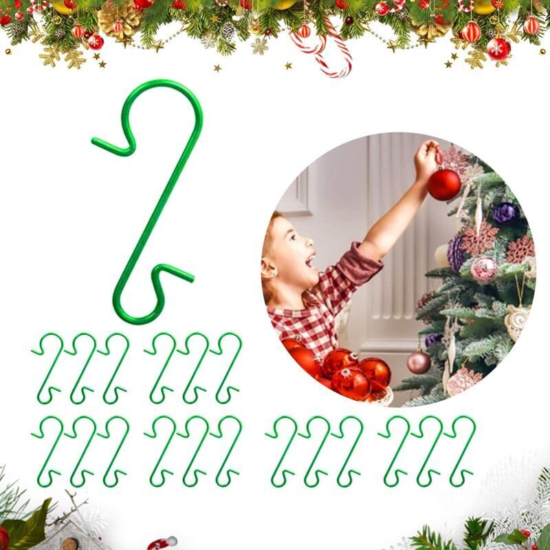 100 Ganci Natalizi, Ganci In Metallo Natalizi, Palline Di Natale A Forma Di S, Clip Per Palline Di Natale, Ganci Per Decorazioni Per L'Albero Di Natale, Ganci Per Palline Di Natale, Ganci Per Ornament