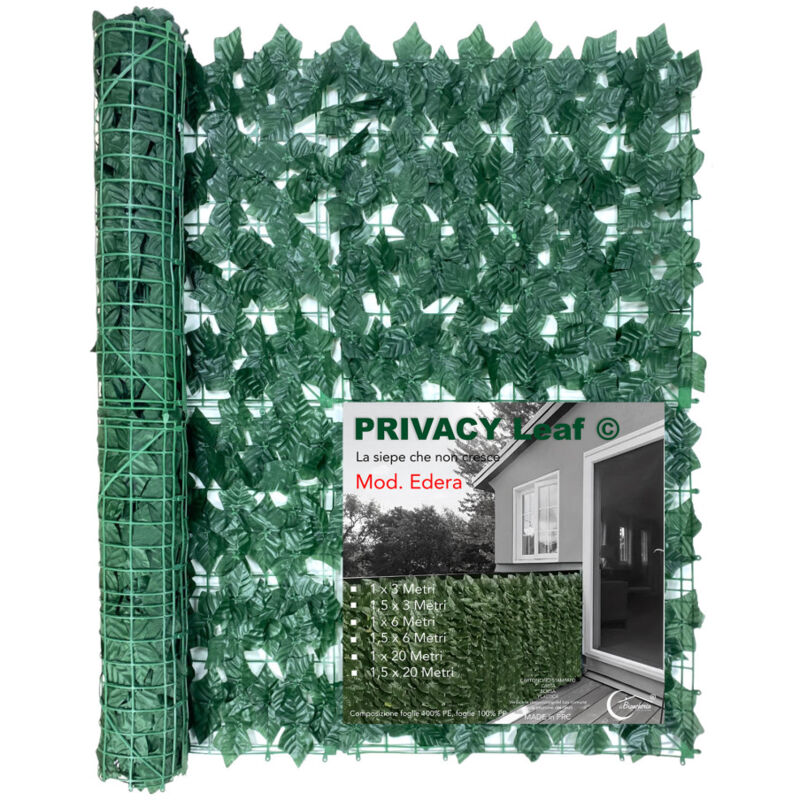 Siepe Privacy Leaf Edera Finta Artificiale A Foglie Per Muri E Balconi Ornamentale Frangivista Sempre Verde 1 X 6 Metri