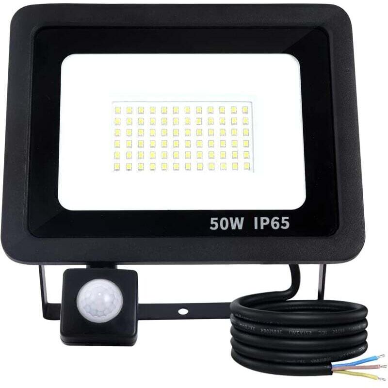 Faretto Led Da Esterno 50w Con Sensore Di Movimento, Faretto Led Da Esterno Impermeabile Ip65, Faretto Led Da Esterno 72 Led 5000lm, Faretto Led Bianco Freddo 6500k, Illuminazione Da Esterno Con Senso