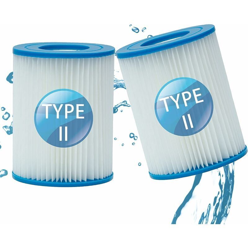 Filtro Per Piscina Bestway Tipo Ii, Accessori Di Ricambio Per Filtro Gonfiabile Per Piscina Spa, Filtro Per Piscina Da Giardino Esterno, Cartuccia Lavabile E Riutilizzabile, 4,17x5,35 Pollici (2 Pezzi
