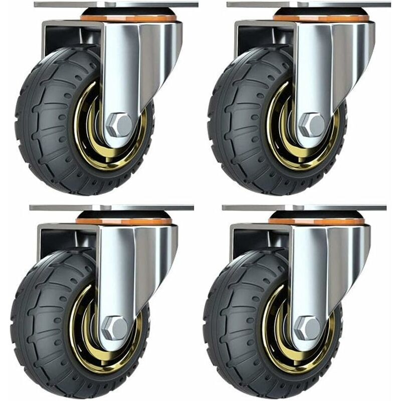Trip Set Di 4 Ruote Universali Da 3 Pollici Senza Freni Ruote Silenziose Per Carrelli Ruote Universali Ruote Girevoli Ruote Industriali Da 75 Mm Ruote Per Trasporto E Mobili
