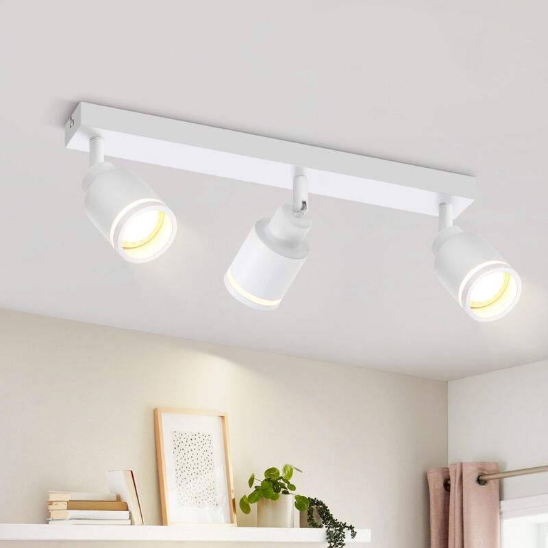Faretto Da Soffitto Bianco Gbly Plafoniera Moderna:orientabili A 3 Lampadina Faretti Gu10 In Metallo Plafoniera Faretto Da Parete Per Interni Per Corridoio Ufficio Cucina Soggiorno