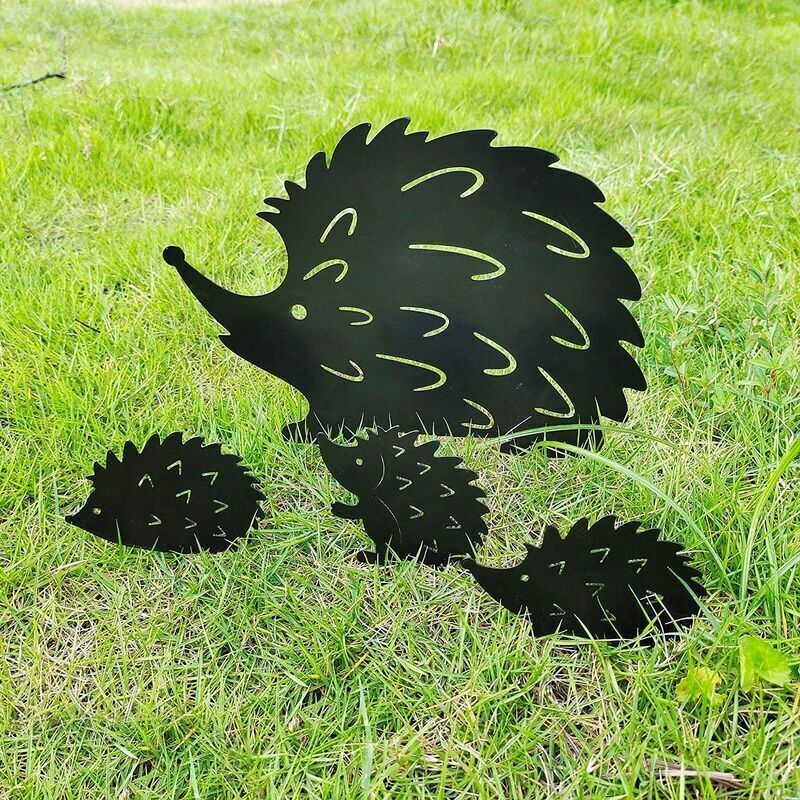 Set Di 4 Paletti Da Riccio In Metallo, Paletti Da Giardino A Forma Di Animale, Accessori Decorativi Per Esterni E Giardini