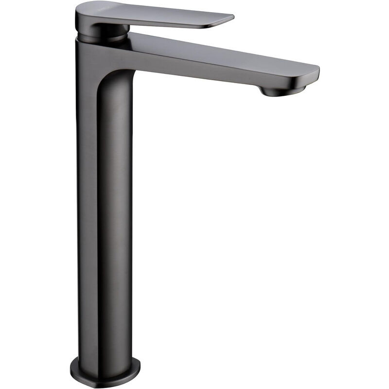Mice Collection - Rubinetto Lavabo Monocomando Con Bocca Alta In Ottone - Rubinetto Lavabo Bocca Lunga Adatto Per Acqua Calda/fredda Colore Nero Canna Di Fucile