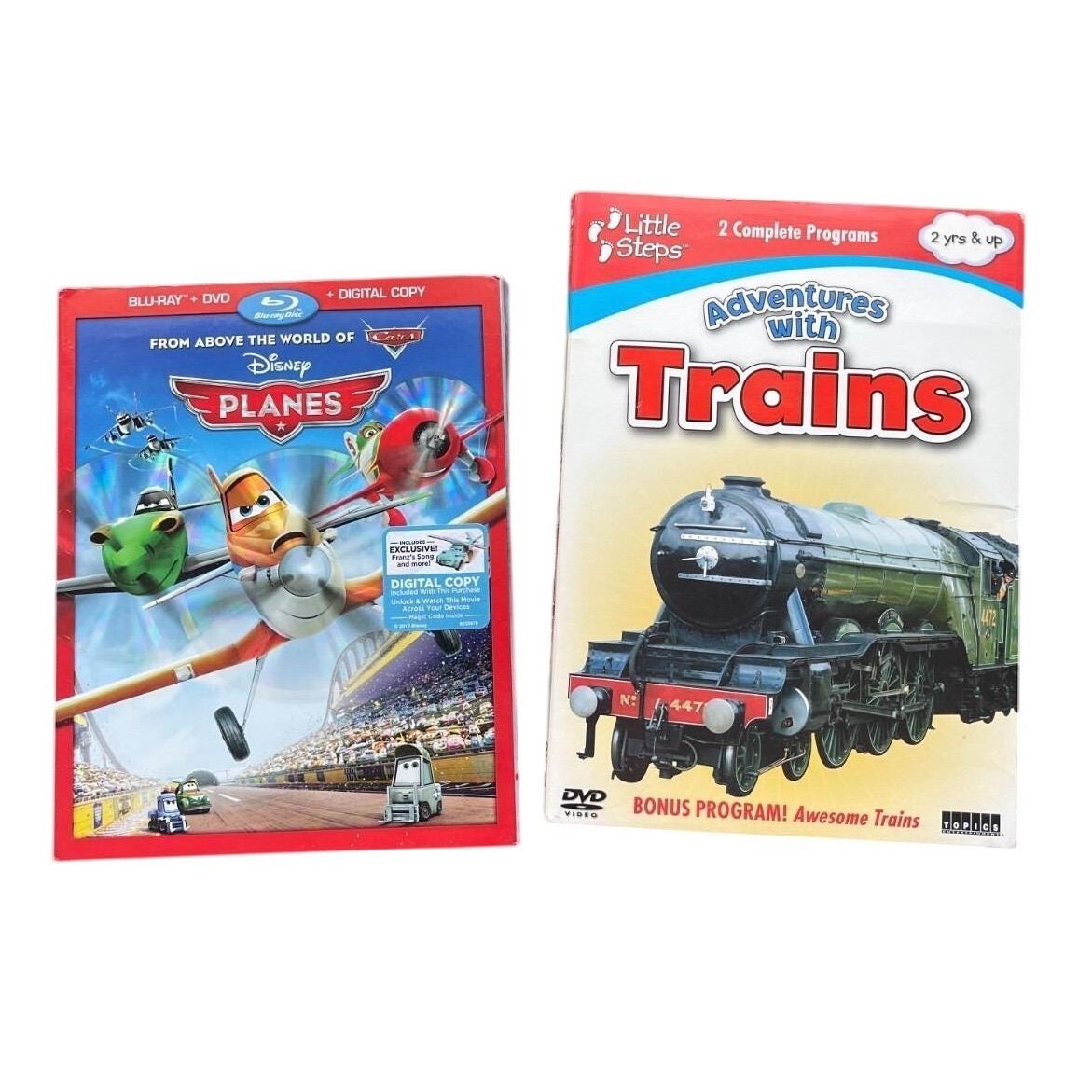 Disney Media | Disney Planes Blu-Ray Dvd Combo & Adventures With Trains Dvd Kids Movie Lot | Color: Blue/Red | Size: Os