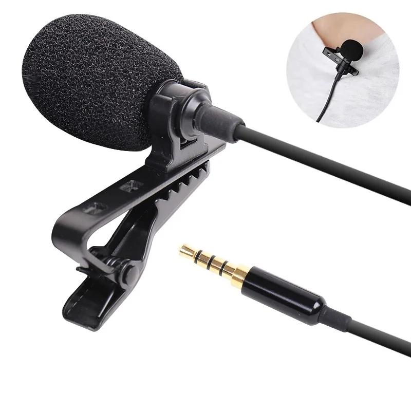 1,5 m tragbares Mini-Lavalier-Mikrofon, Kondensator-Ansteckmikrofon, kabelgebundenes USB-3,5-mm-Typ-C-Mikrofon für Laptop, PC, DSLR-Kamera Image
