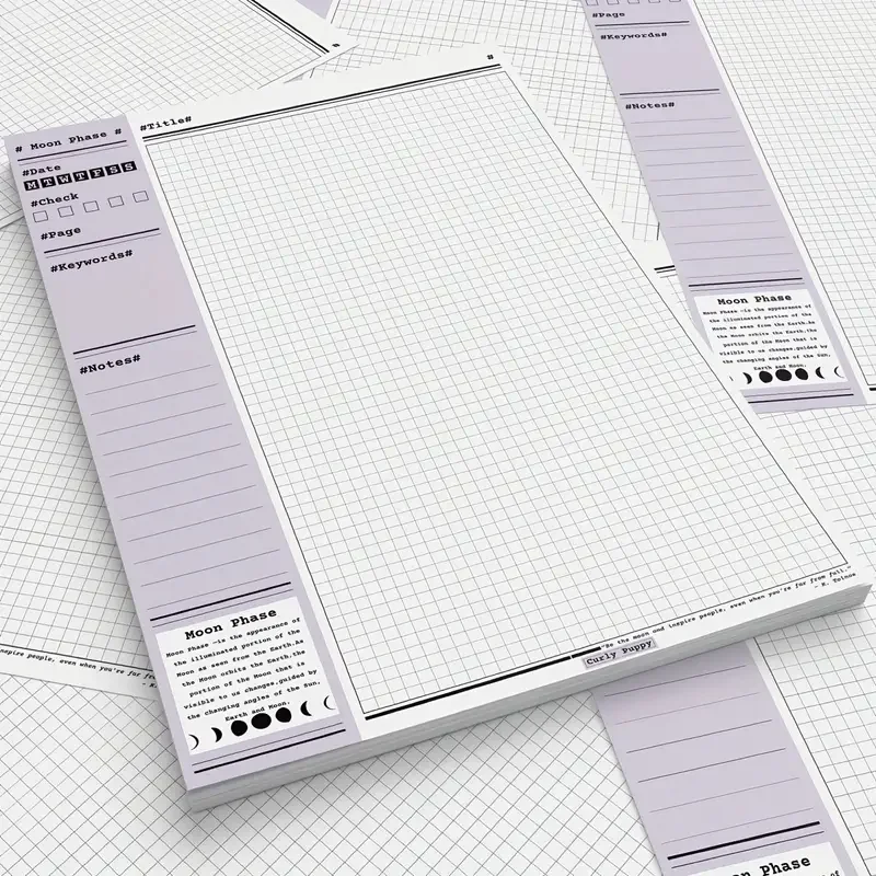 30-Blatt-Tagebuch, Mondphasen-Thema, B5-Notizbuch, verbesserte Lernwirkung, Notizblock, Tagebuch, Büro, Schulbedarf Image
