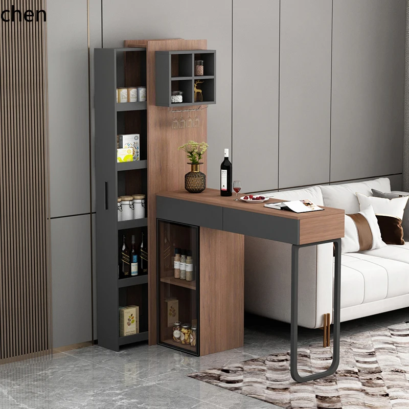 YFY Steintischplatte Bartisch Haushalts-Esstisch Wandhochtisch Wohnzimmer Kreativer Raumteiler Weinschrank Bar