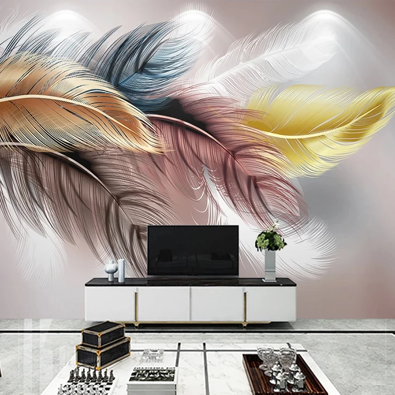 Benutzerdefinierte 3D Foto Tapete Kreative Feder Wandbild Moderne Schlafzimmer Wohnzimmer Sofa TV Hintergrund Wand Kunst Fresko Papel De Parede Image