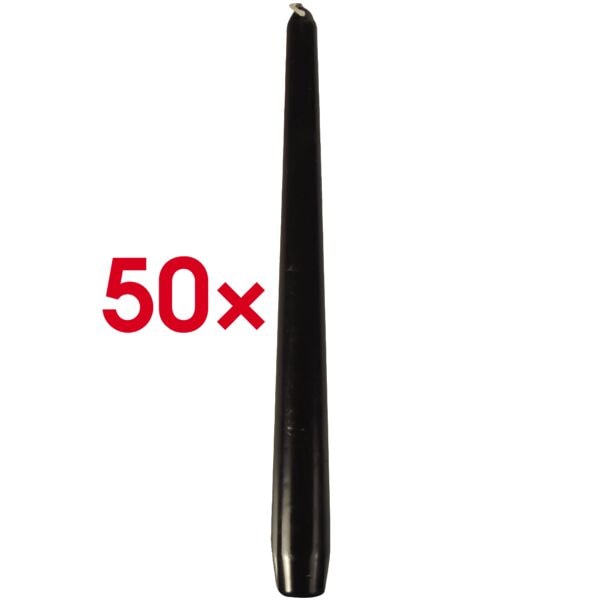 Papstar 50 Gastrokerzen schwarz 25 cm Leuchterkerzen schwarz