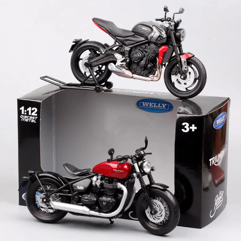 Welly Triumph Bonneville Bobber Tour Trident 660 2021 Motorradmodell im Maßstab 1:12, Druckguss und Spielzeugfahrzeuge, Fahrrad, Hobby, Geschenk