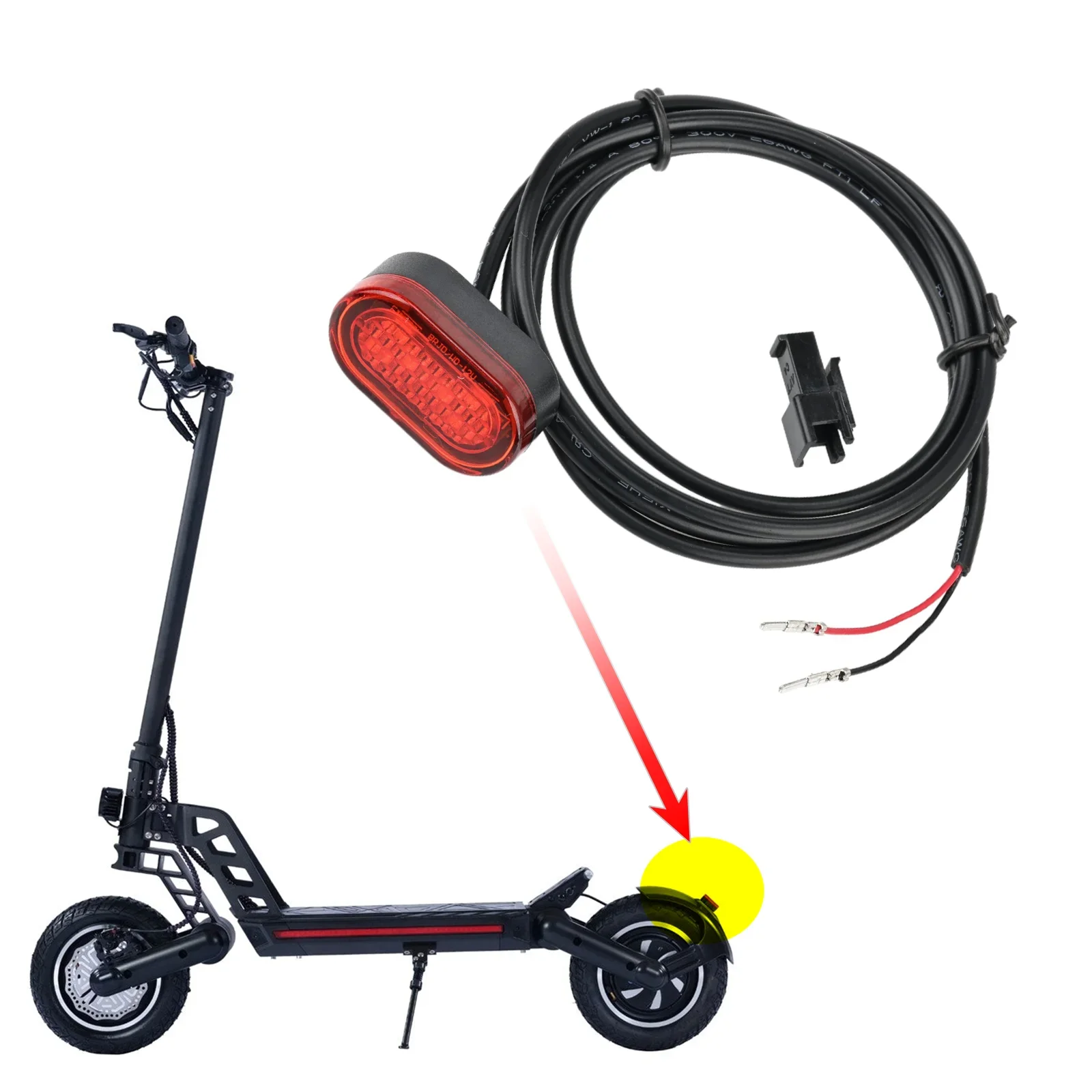Rücklicht für KUGOO G2 Pro Elektroroller, hinteres Schutzblech, Bremslicht, Warnleuchte, Ersatzteile. Image