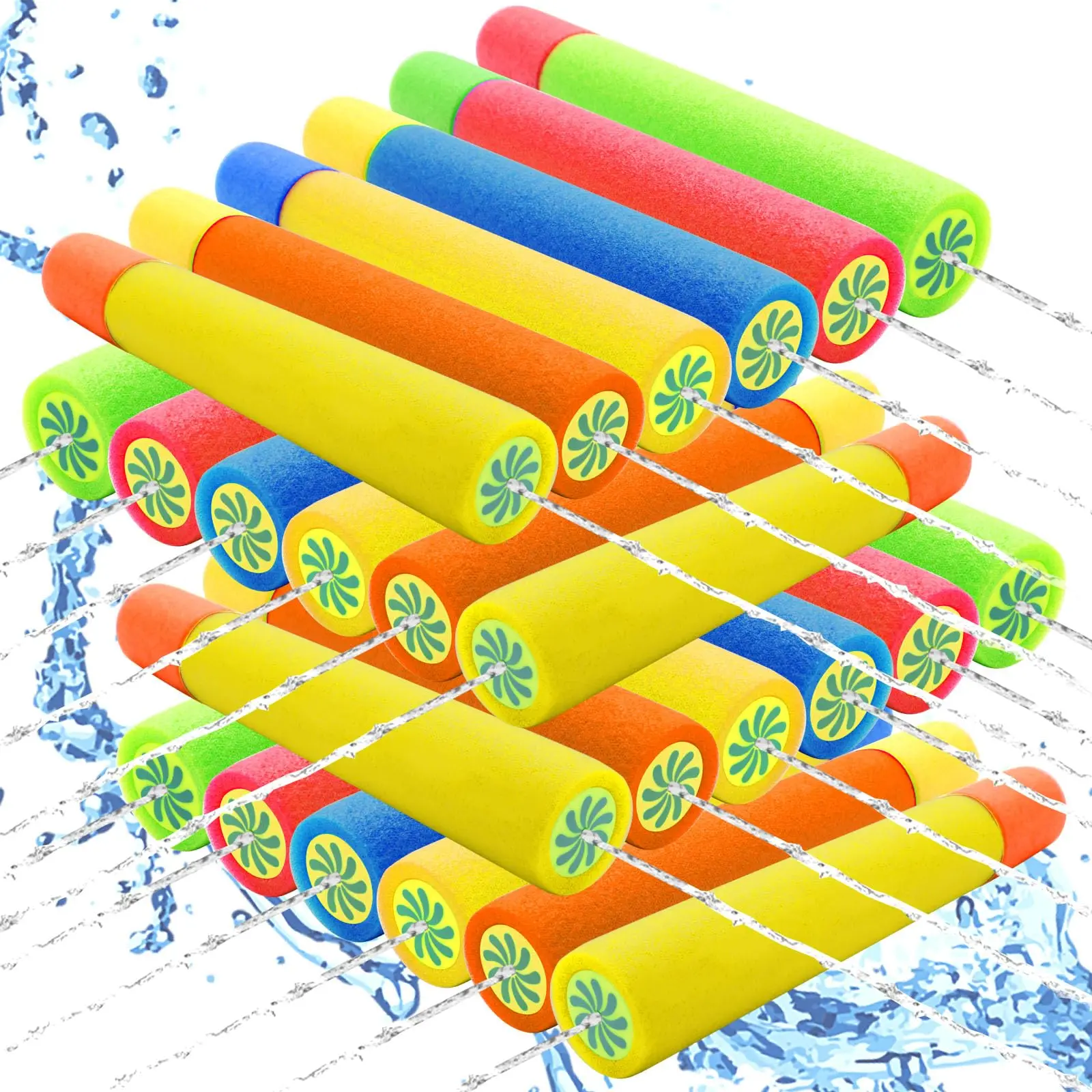 6/8-teiliges Schaumstoff-Wasserpistolen-Set für Kinder, Langstrecken-Wasserspritzer, Blaster-Soaker-Pistolen für Wasserschlachten im Freien, am Strand und im Schwimmbad Image