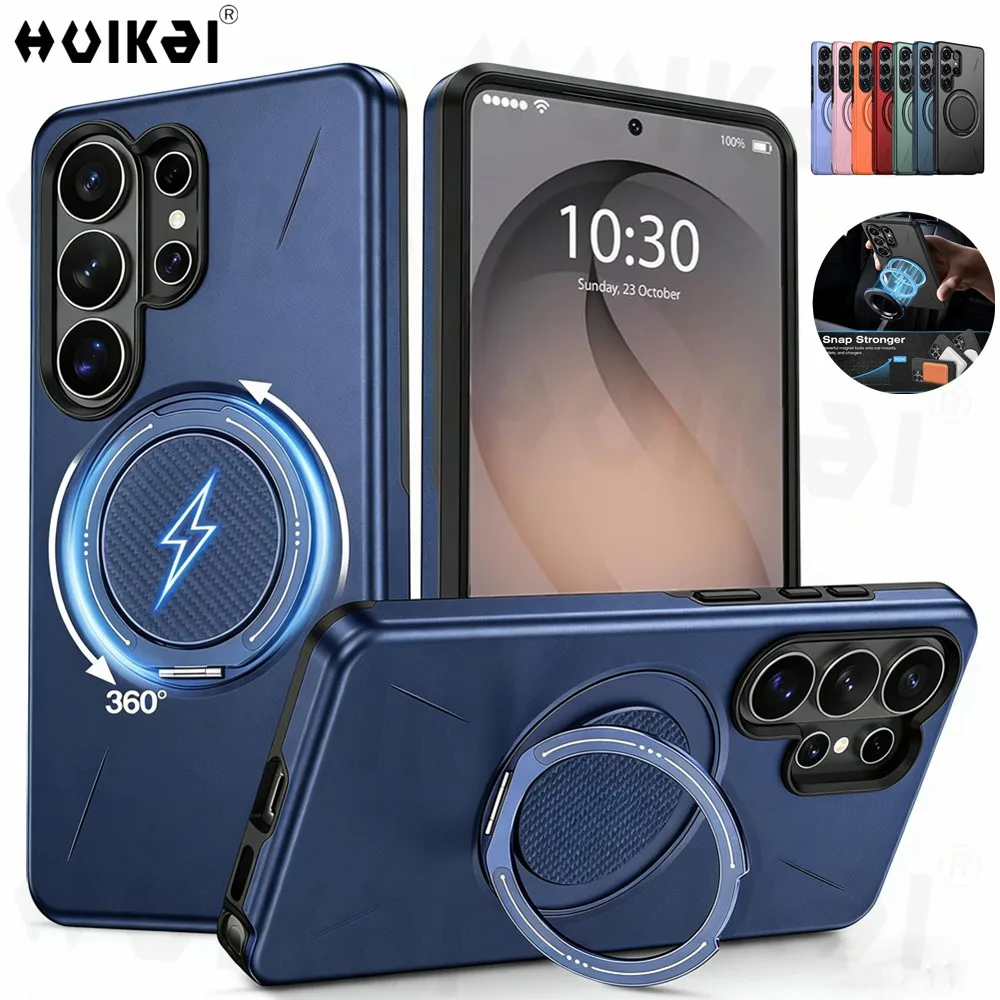 Ringhalter-Hülle für Samsung Galaxy S26 Ultra S26 Plus S26, Ständer, zweilagig, magnetisch, stoßfest, Schutzhülle für das Telefon Image