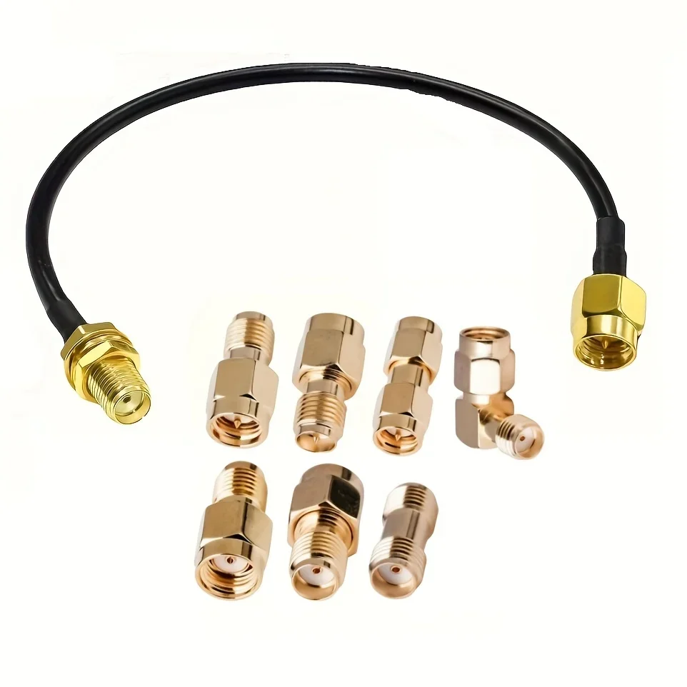 SMA-Stecker auf SMA-Buchse Kabelkonfektion 15cm mit 7 Einheiten SMA-Adaptern SMA-Stecker SMA-Buchse RPSMA-Stecker Image