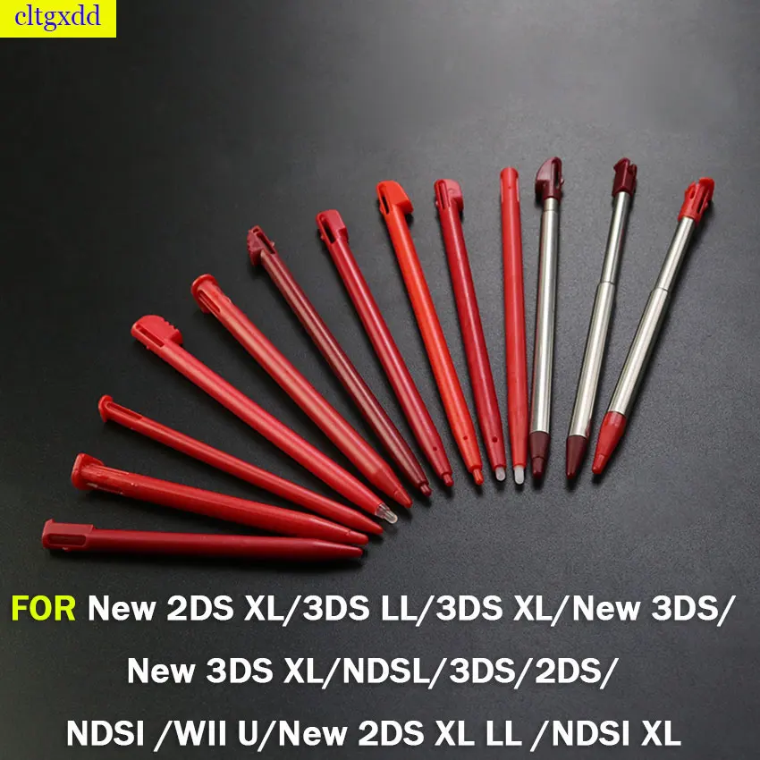 Cltgxdd FORNDSL/DS/Lite/NDSi/NDS/Wii Metall Versenkbaren Stylus Farbe Rot Kunststoff Stylus Für 2DS 3DS Neue 2DS LL XL Neue 3DS XL Image