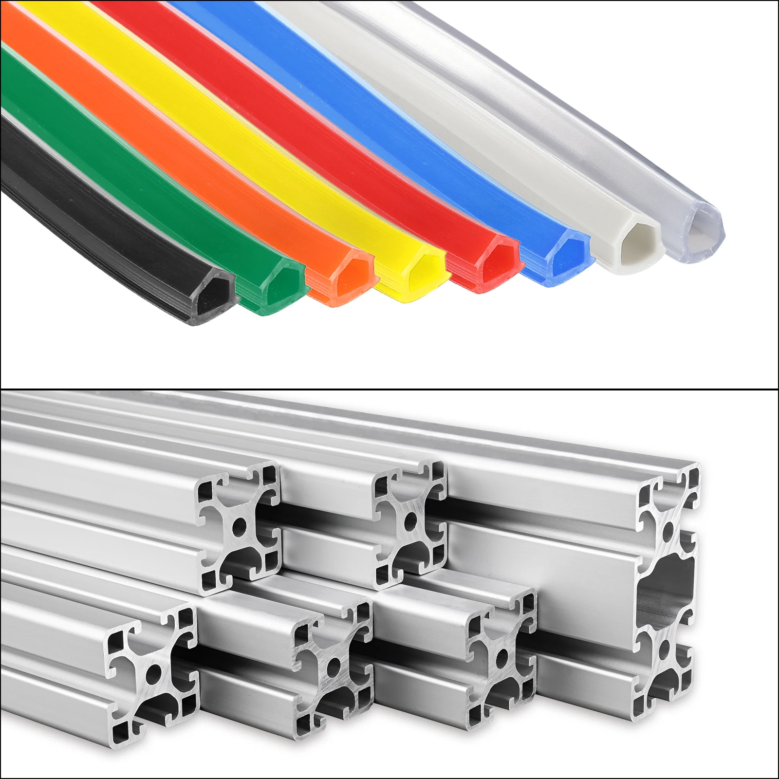 1 Stück 3/10 Meter Aluminiumprofil-Schlitzabdeckung Flachdichtung Schwarz 8 mm 3030 4040 Serie für 3D-Drucker-Zubehör Image