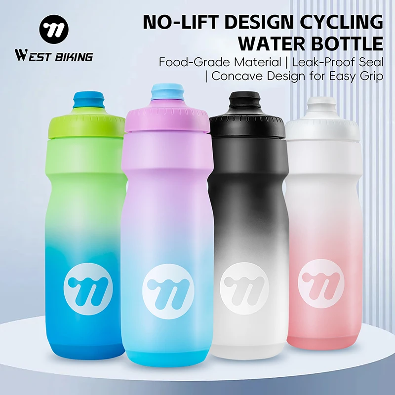 WEST BIKING 550ml/650ml Fahrradflasche Farbverlauf Tragbare Fahrrad-Trinkflasche Outdoor-Sport Laufen Fitness Trinkbecher Image
