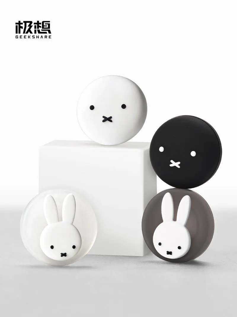 GEEKSHARE Switch 2-Tasten-Hülle Niedliches Kaninchen-Cartoon Schwarz-Weiß Einfaches Muster Miffy NS2 Tasten-Hülle Anime-Spiel-Zubehör Image