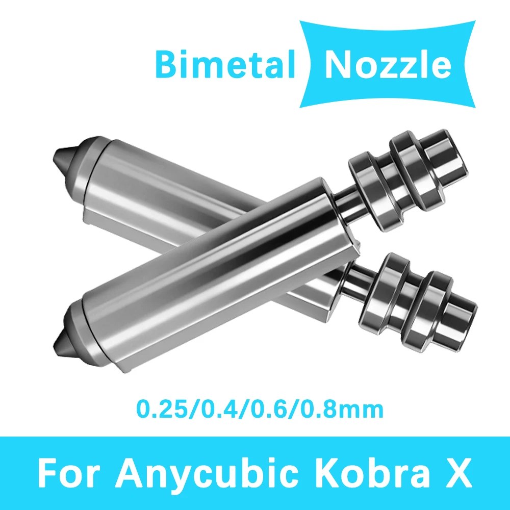 300 ℃ Für Anycubic Kobra X Bimetall-Düse 0,25/0,4/0,6/0,8mm All-in-One Düsen Hotend-Düse für Kobra X 3D-Drucker Zubehör Image