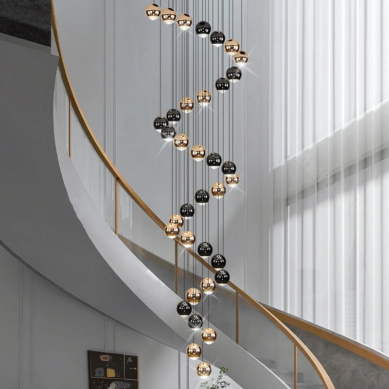 Moderne Kristall Treppen Kronleuchter Lichter Innenbeleuchtung Deckenleuchte Hängeleuchte LED Kronleuchter für Wohnzimmer Innenbeleuchtung
