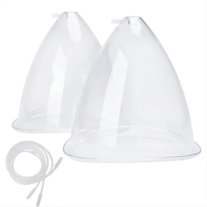 2pcs180/150ml Brustvergrößerung Schröpfen Hüfte Heben Gesäß Vakuumpumpe Saug Ersatz Enhancer Massage Tasse mit Schlauch Set Image