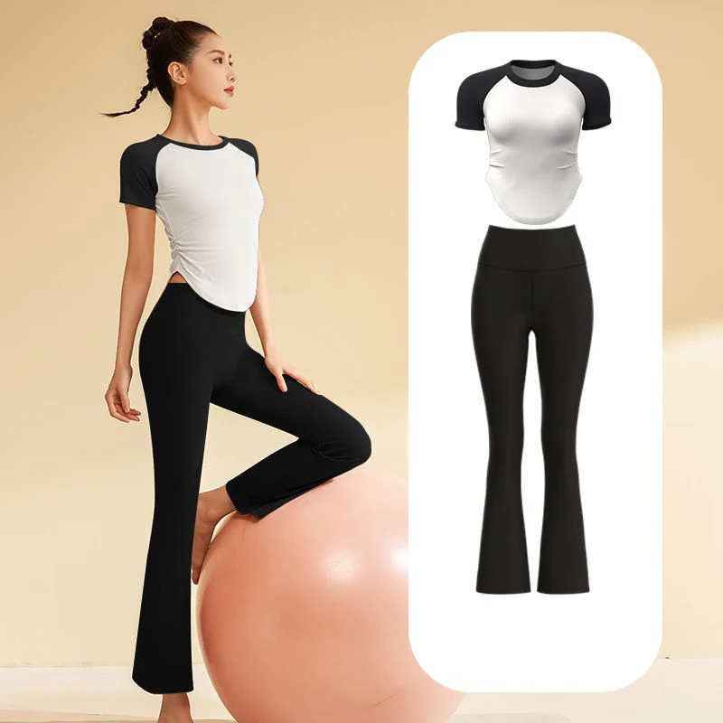 Frühlings-Yoga-Workout-Set für Damen, 2-teiliges Lauf- und Fitness-Set für Pilates und Outdoor-Aktivitäten, Komfortables Schweißableitendes Passendes Set Image