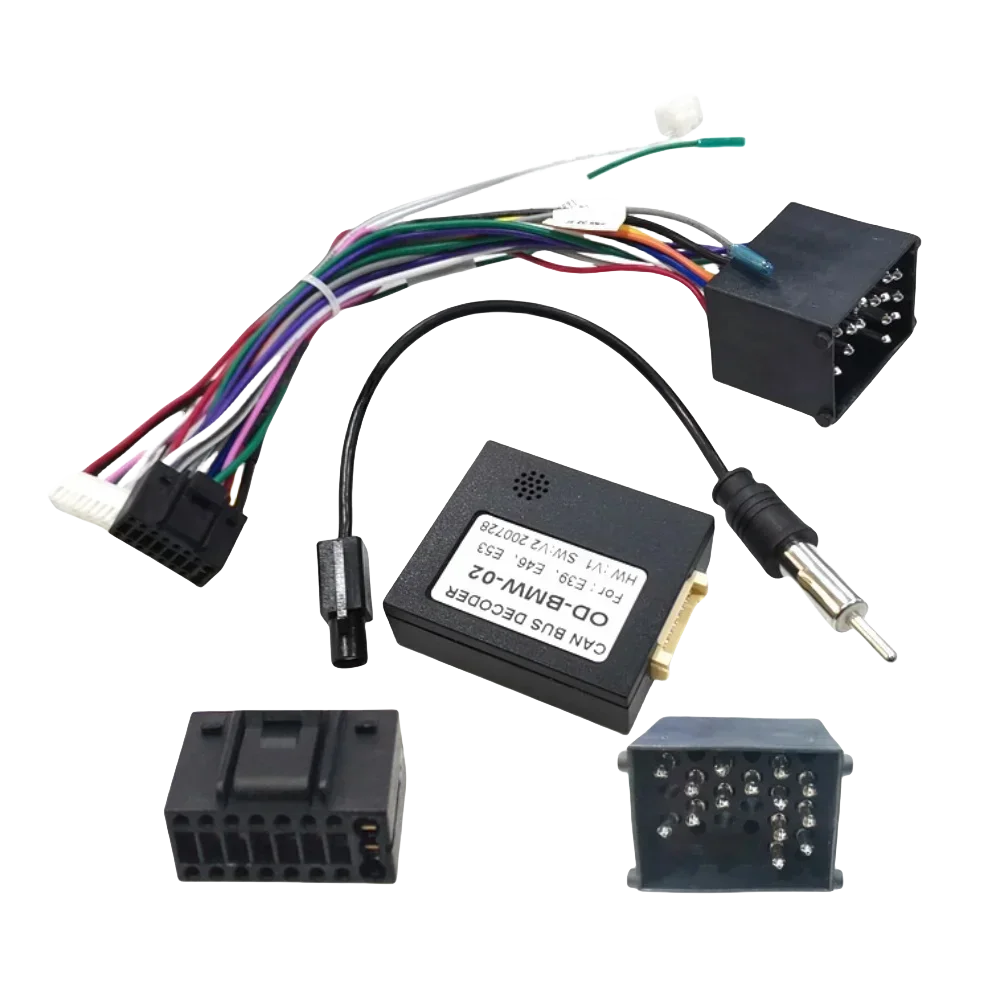 Auto Radio Canbus Box Decoder OD-BMW-02 Für BMW E39/ E46/E53 Kabelbaum Verdrahtung Kabel 16 PIN Kabelbaum Stecker Power Kabel Android Image