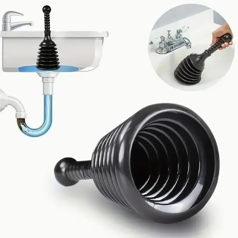1 Stück Rohrreiniger mit Saugnapf, WC-Pümpel, Abflussreiniger für Spüle und Rohr, Starkes Rohrreinigungswerkzeug, Zubehör Image
