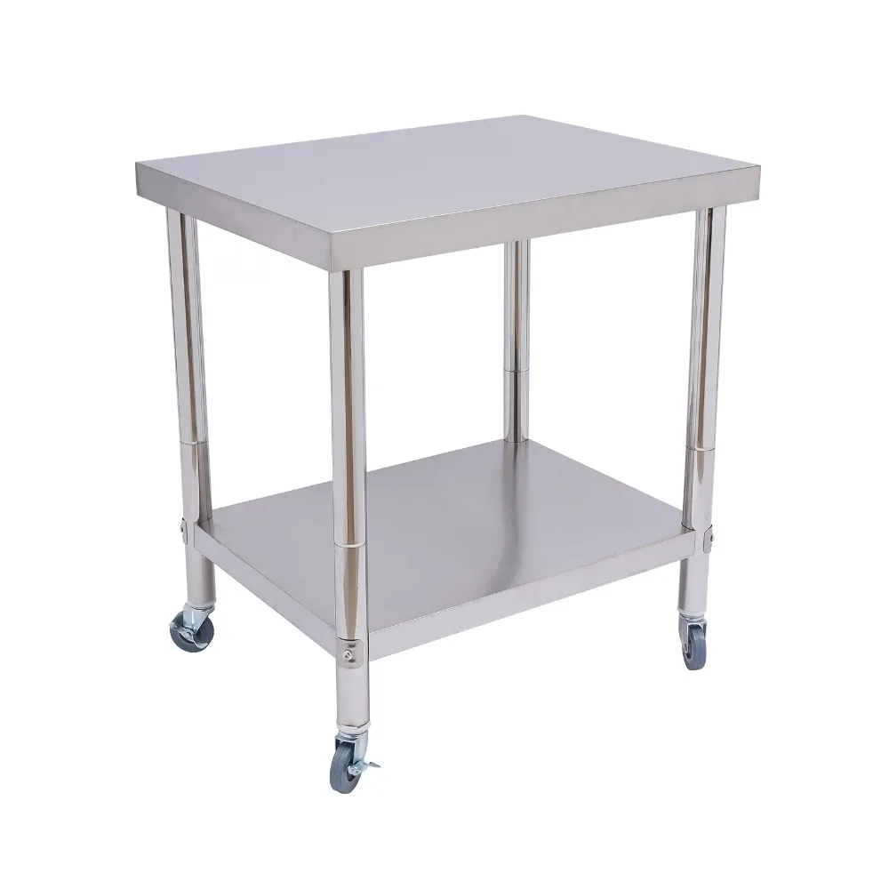 Edelstahl-Werkbank 76×60cm Edelstahl-Werkbank 300KG Tragfähigkeit Professioneller Edelstahltisch