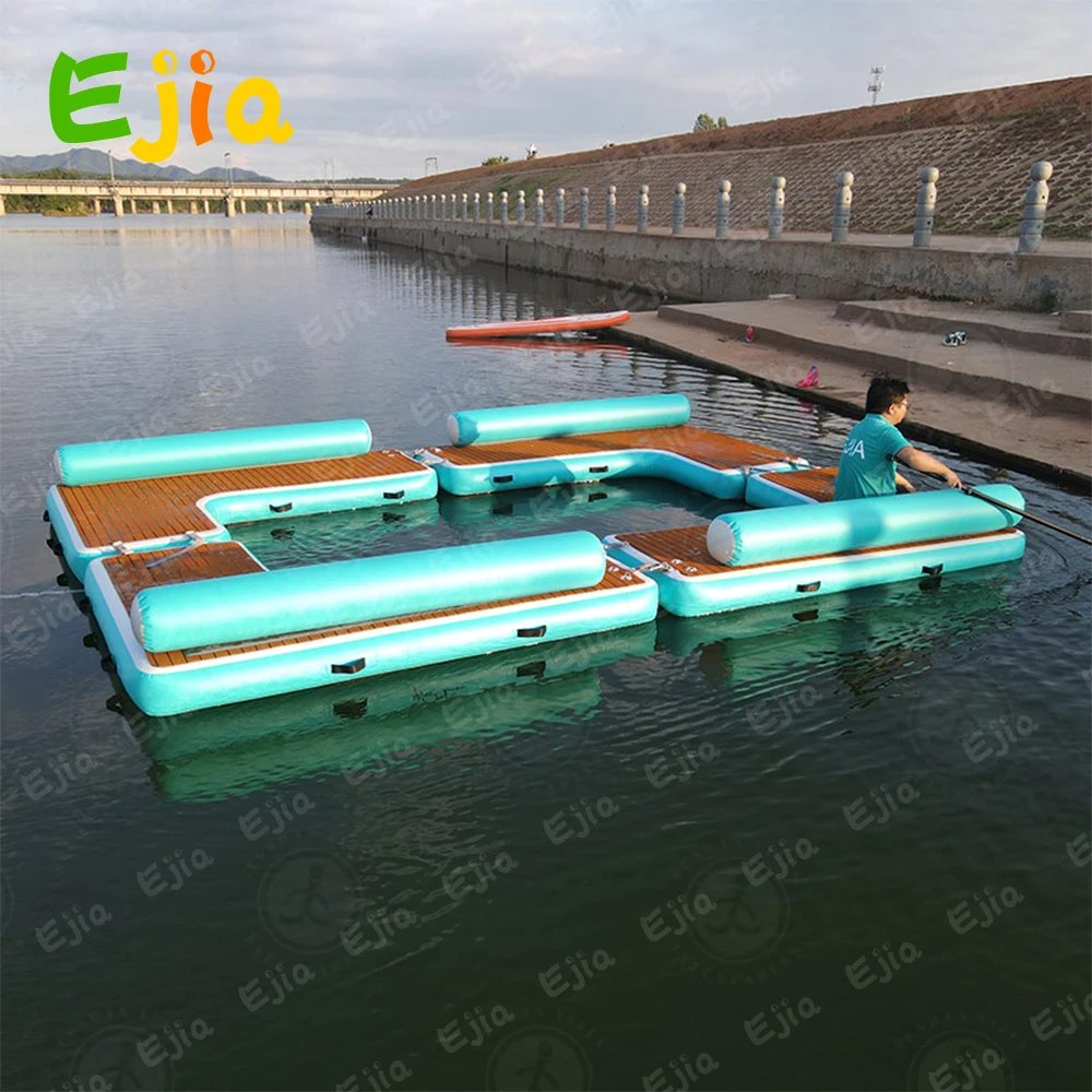 240 cm schwimmende Lounge-Liege, rundes Sofa, aufblasbare Plattform für Superyachten, Wasserspaß für Erwachsene