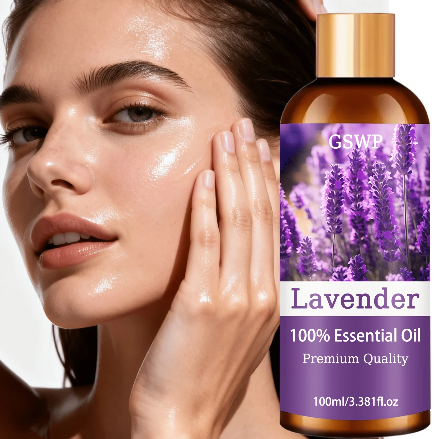 GSWP Lavendel-Hautpflegeöl, das ätherisches Lavendelöl enthält, kann für Körperpartien, Gesicht und Haare verwendet werden. 100ml/200ml. Image