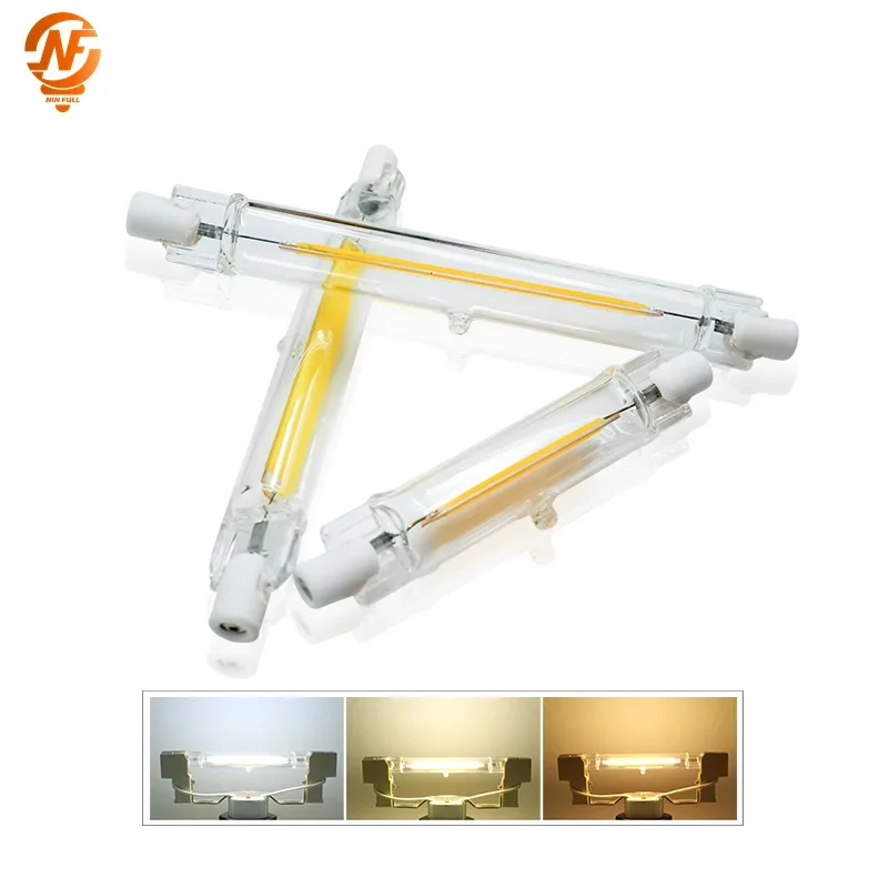 Hochleistungs-LED-R7S-Glasröhre, COB-Glühbirne, Keramik, 110 V, 220 V, 78 mm, 118 mm, R7s-Maislampe, 5 W, 10 W, 20 W, J78 J118, ersetzt Halogenlampen Image