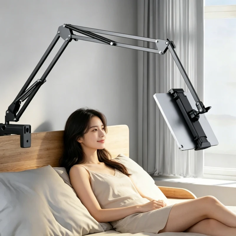 360 ° Drehbarer Tablet-Ständer aus Aluminium für Bett und Schreibtisch, Halterung für iPad Pro Air Mini 4-11" Xiaomi Lenovo Samsung Tab Image